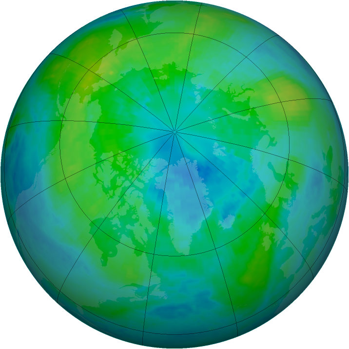 Arctic ozone map for 02 October 2001